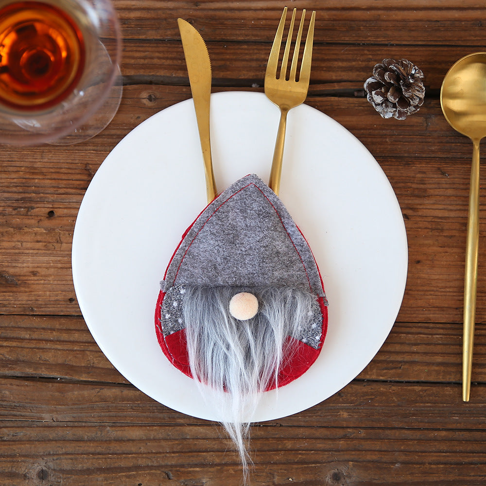Wholesale Christmas New Santa Claus Fabric Knife and Fork Sets