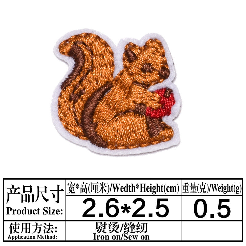 Wholesale Cute cartoon animal embroidery DIY patches