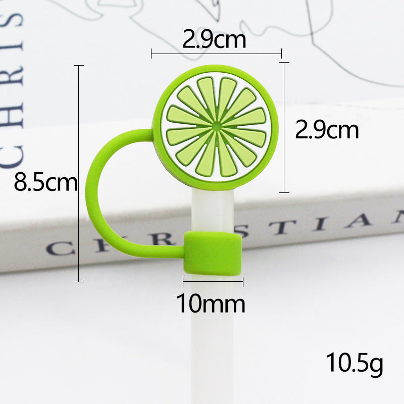 Wholesale 1pcs Silicone fruit small cute large diameter 10MM straw cap