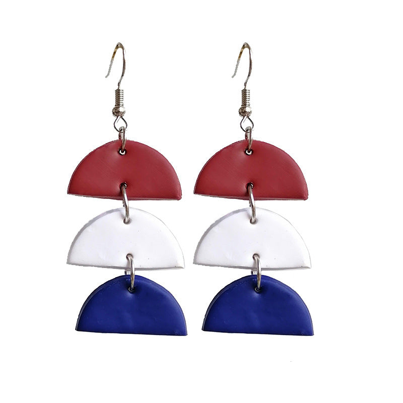 Wholesale soft pottery fashion earrings love color clay earrings
