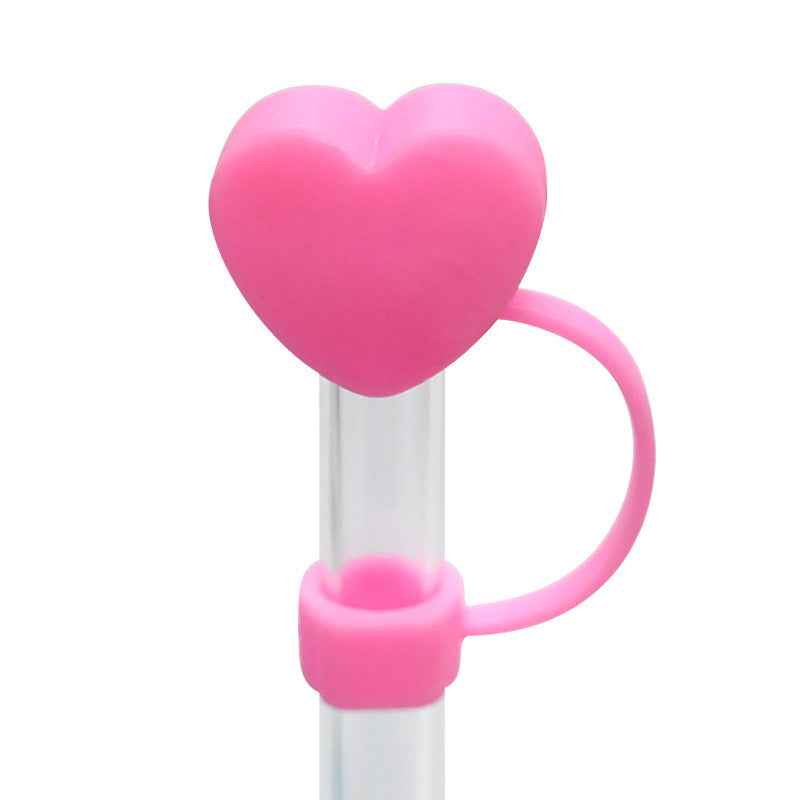 Wholesale Random 100pcs 3D color love 10MM dust plug straw accessories