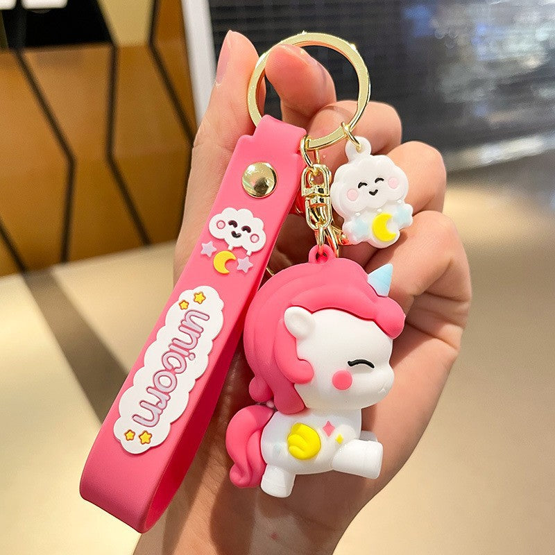 Wholesale Unicorn Hair Ball Silicone Keychains