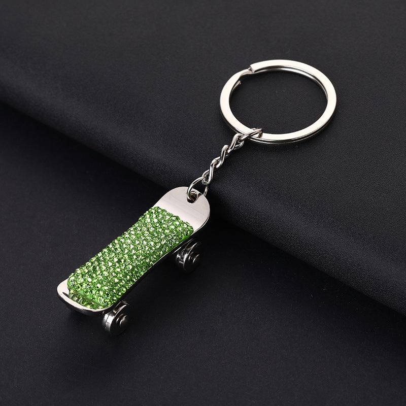 Wholesale Skateboard Style Diamond Car Metal Keychain