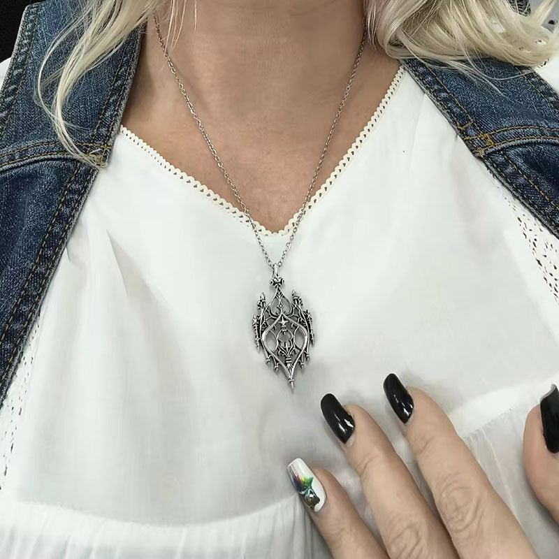 Wholesale Gothic hollowed out castle necklace