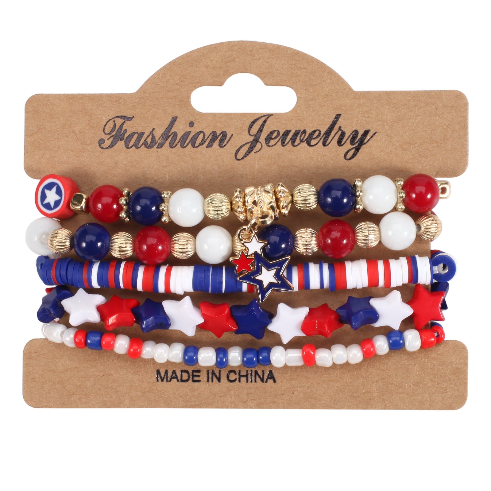 Wholesale Independence Day Flag Red White Blue Crystal Bracelet