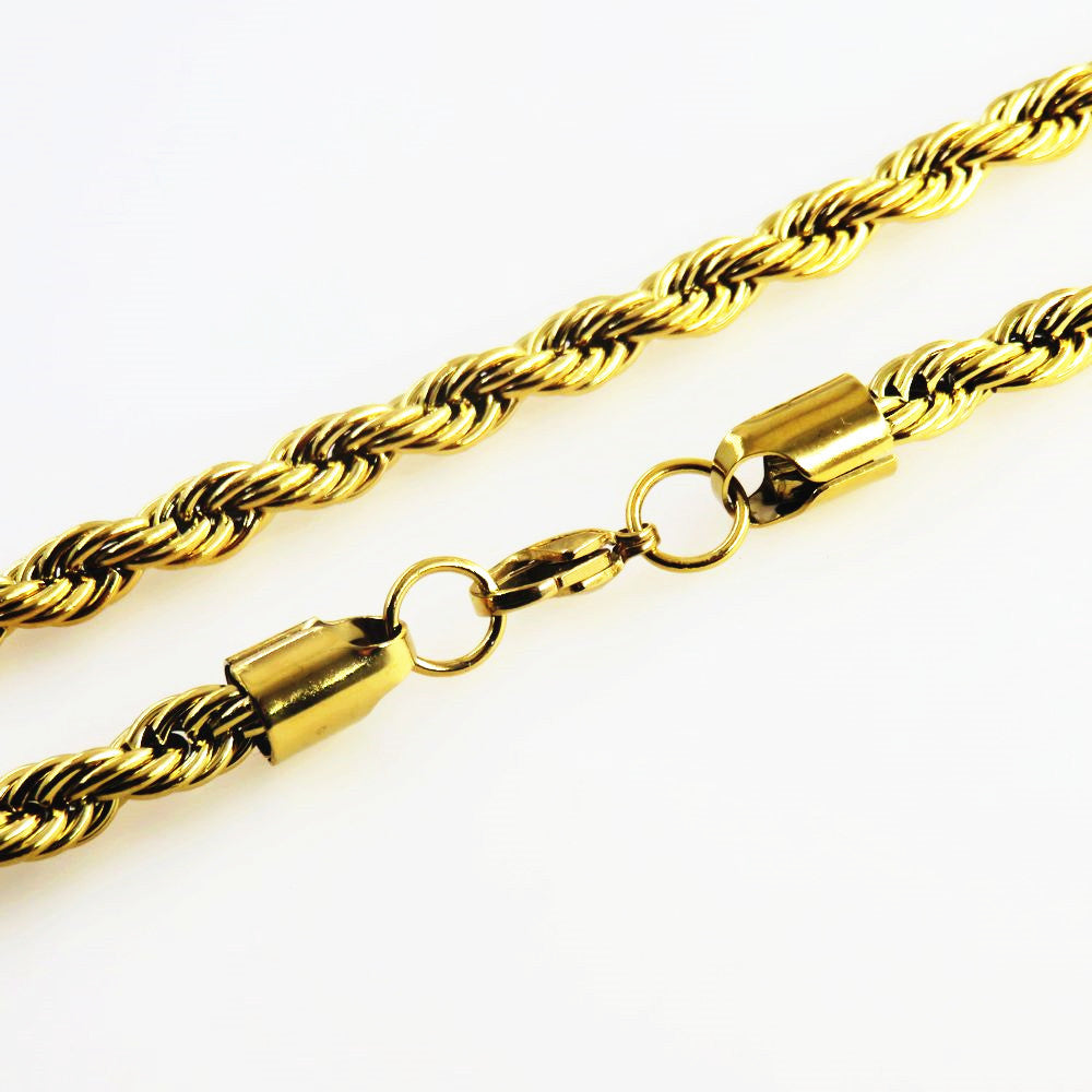 Wholesale Twist Chain Gold Titanium Steel Necklaces