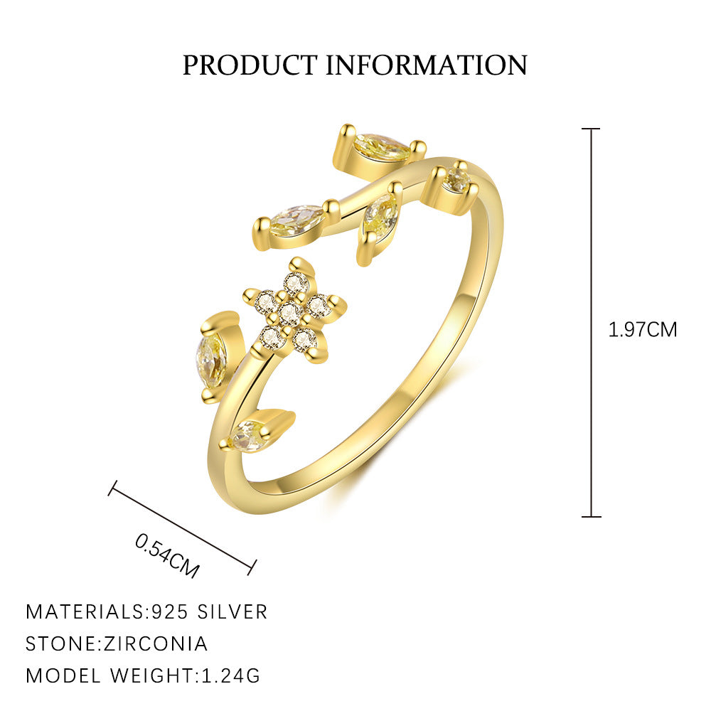 Wholesale S925 Sterling Silver Mori Flower Ring