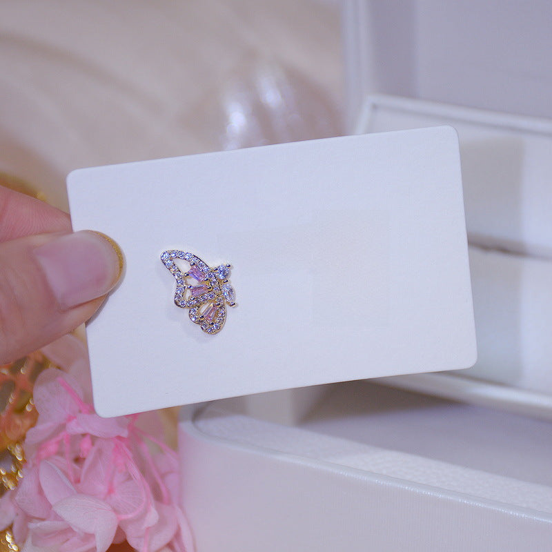 Wholesale Copper zircon animal flower earrings