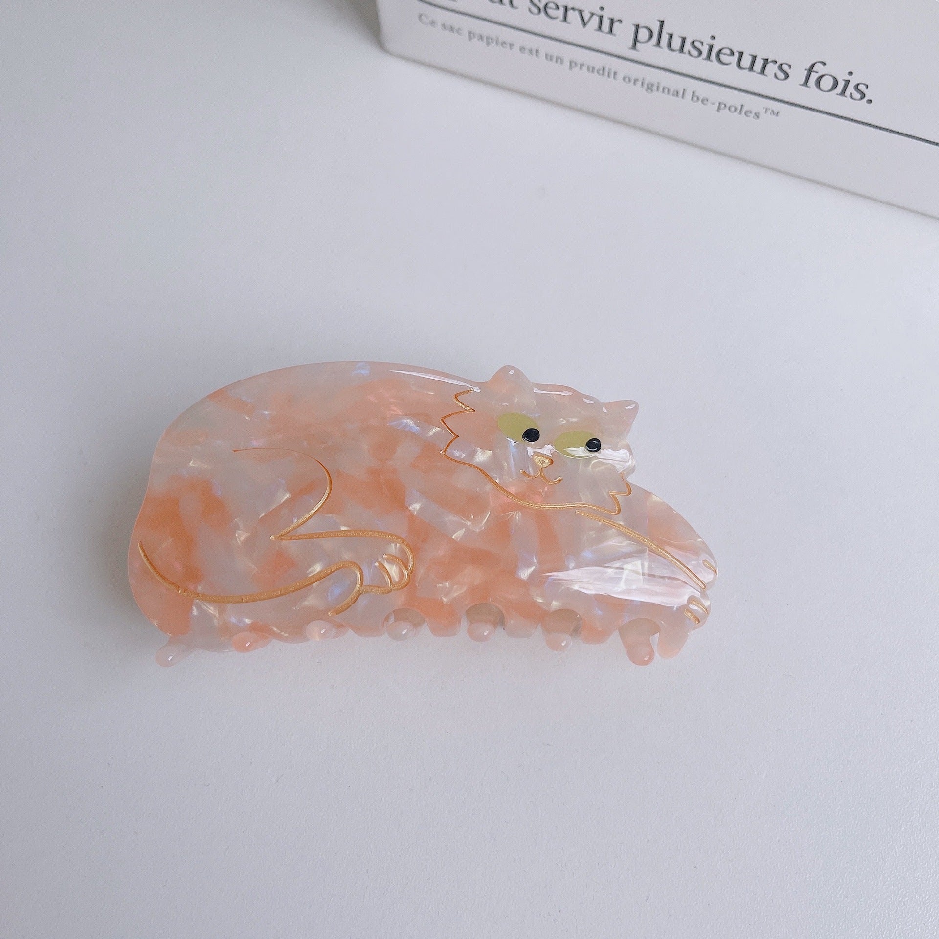 Wholesale Tortoiseshell Siamese Orange Cat Acetate Hairpin Catch
