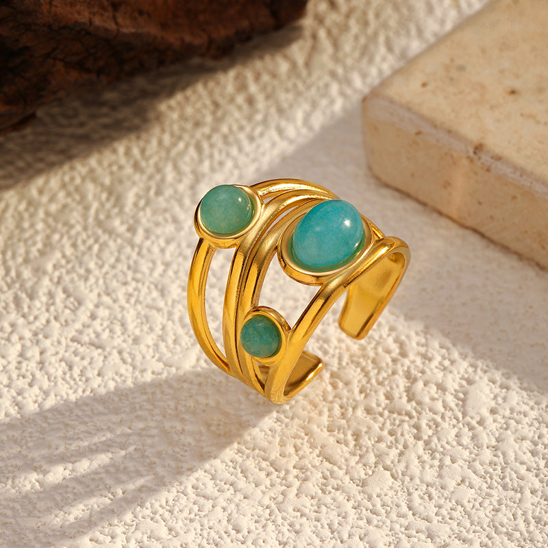 Wholesale Vintage Open Natural Stone Ring