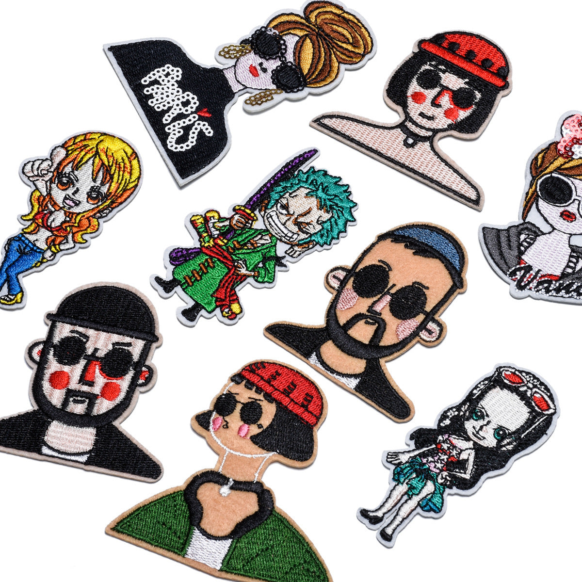 Wholesale 6 Pack Embroidered Face Patch Stylish Cloth Sew On Badge For Clothing DIY Fashion Accessory Everyday Gift Boutique Resale