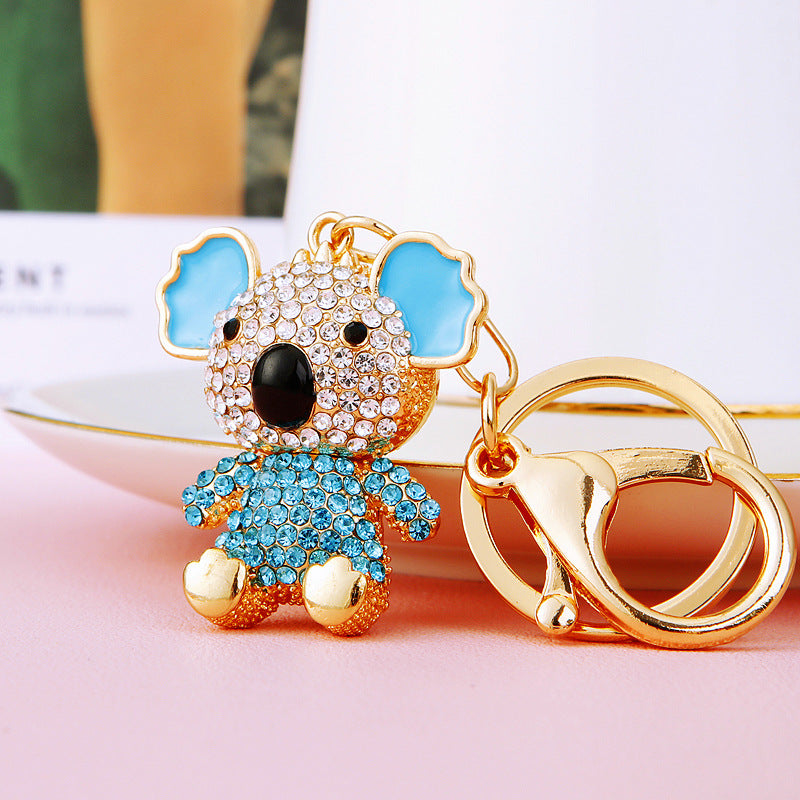 Wholesale Pink Diamond Koala Bear Metal Keychain