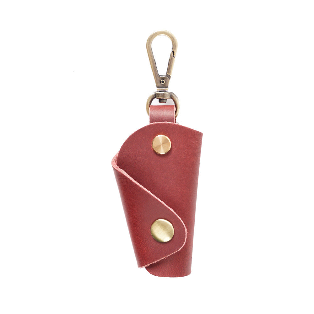 Wholesale First Layer Cowhide Handmade Men's Leather Mini Keychain