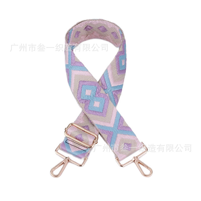 Wholesale All-match Ethnic Style 3.8cm Diamond Jacquard Adjustable Lengthened Retro Style Bag Strap