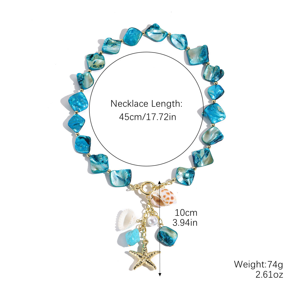 Wholesale Ocean-themed seashell pearl conch bohemian necklace