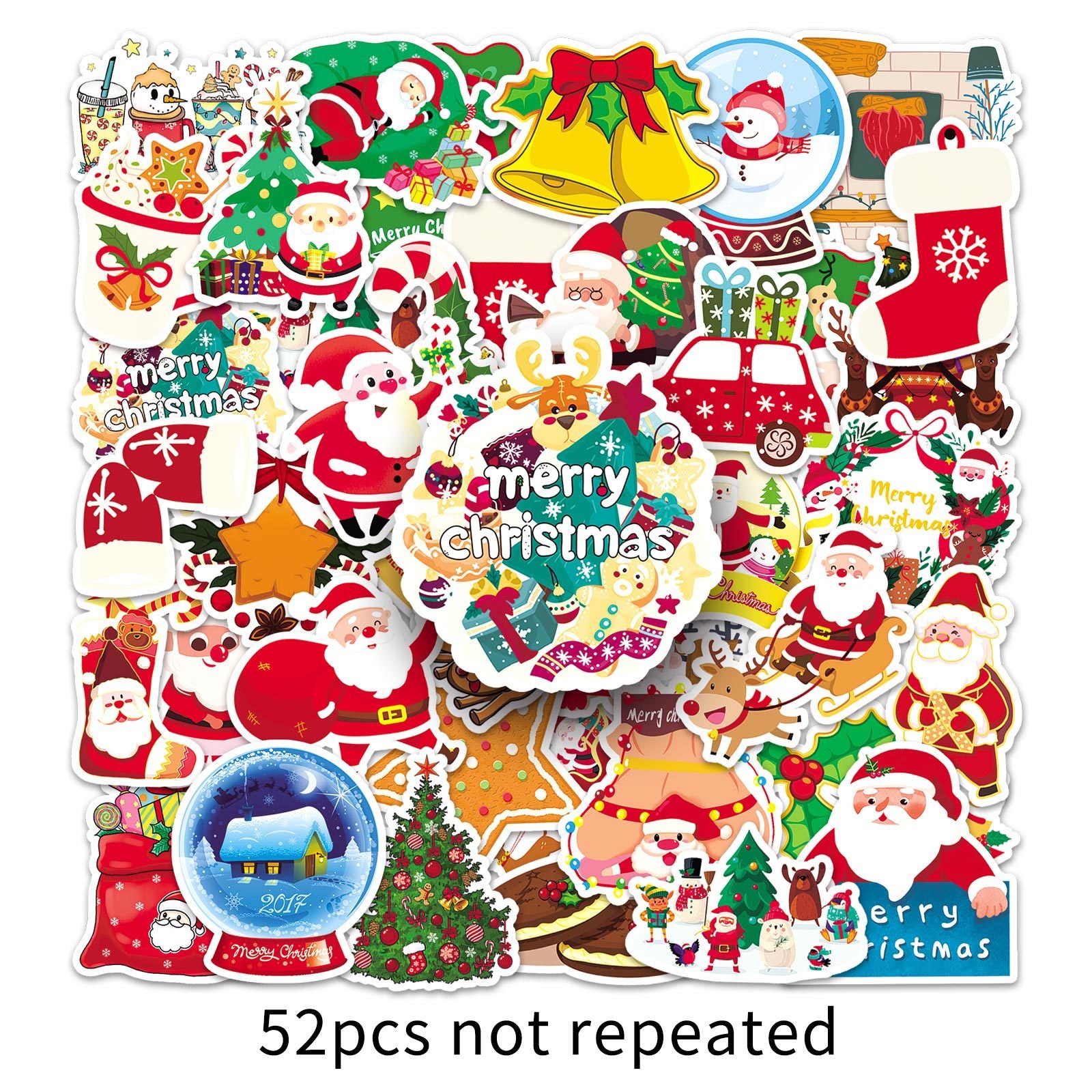 Wholesale 52pcs/ pack Christmas Personality Cartoon Festival Stickers