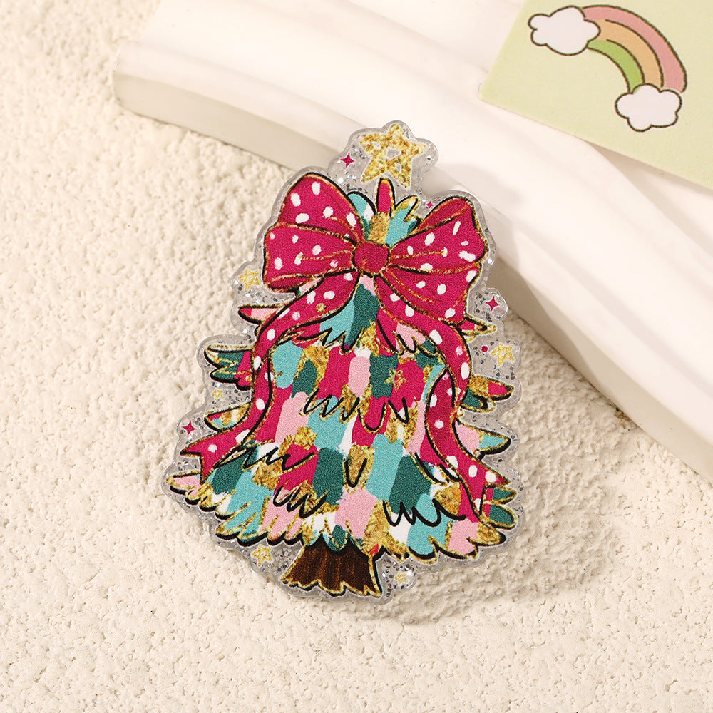 Wholesale 10pcs Colorful Christmas cartoon Acrylic Flatback