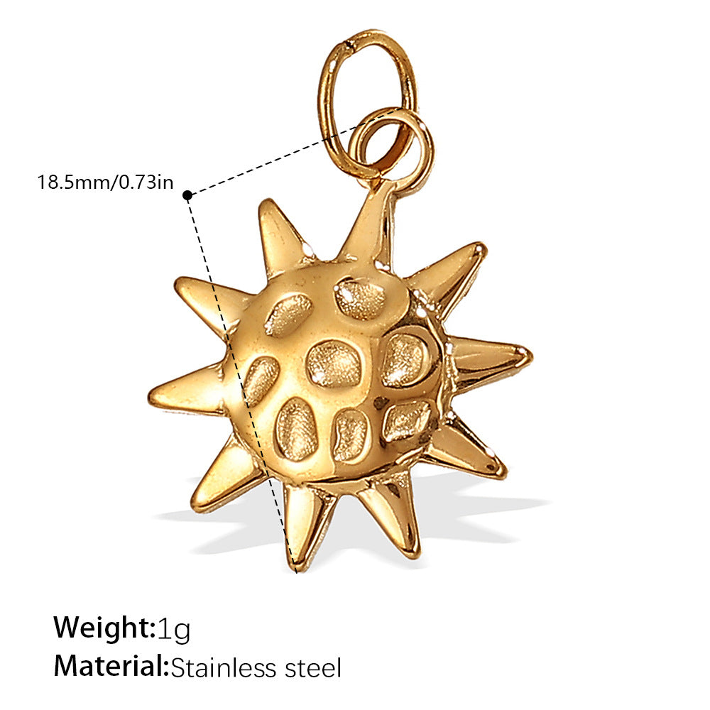 Wholesale Stainless steel 18K gold-plated sun and moon pendant necklace