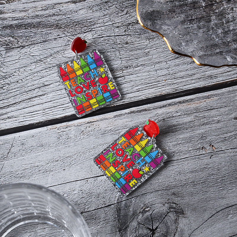 Wholesale Valentine' s Day heart-shaped geometric acrylic earrings