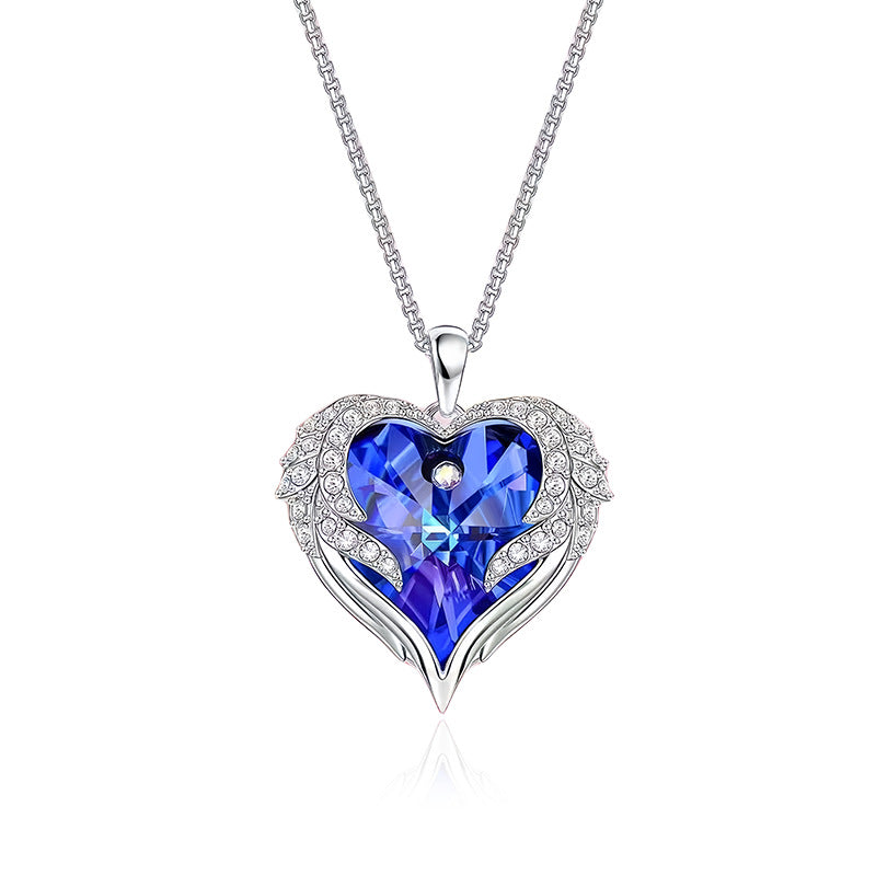 Wholesale Ocean Heart necklace heart-shaped diamond-studded pendant