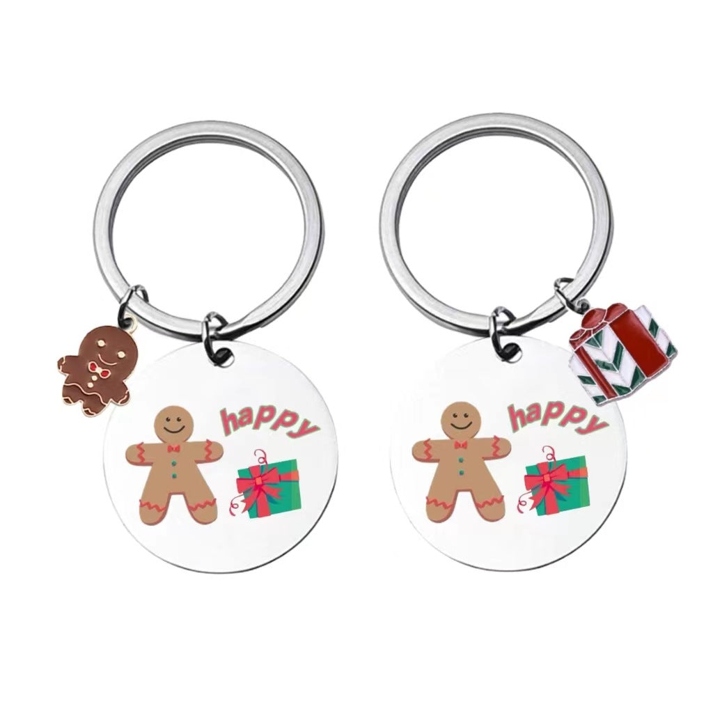 Llavero de Navidad para el pan de jengibre de acero inoxidable al por mayor
