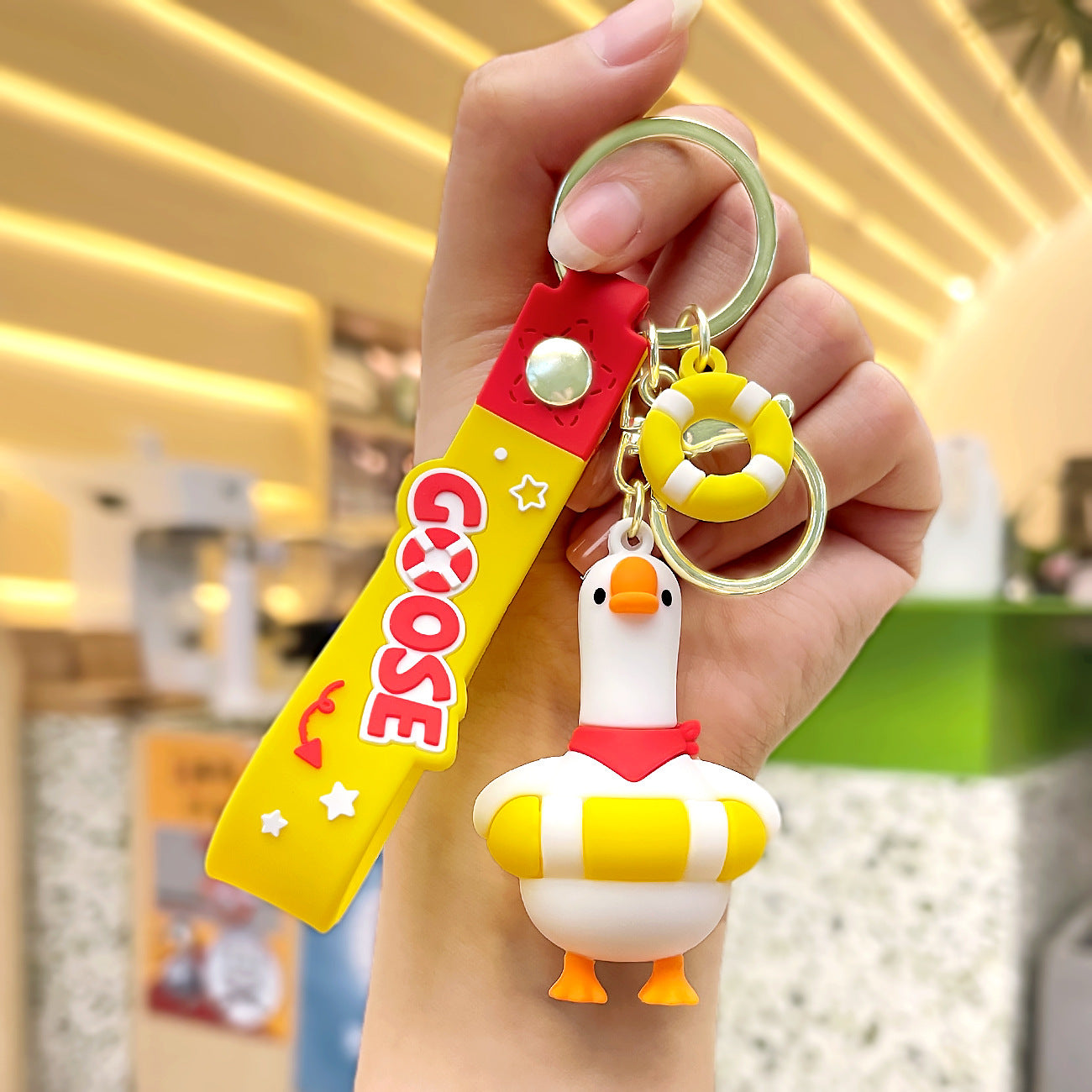 Wholesale PVC Cute Doll Goose Cartoon Keychain