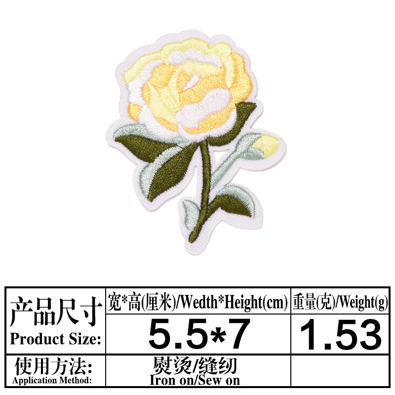 Wholesale Twill Flower Embroidery Patches DIY Sewing Craft Supply For Clothing Decoration
