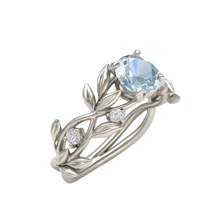 Anillo de diamantes de hoja de oliva de aleación de aleación al por mayor