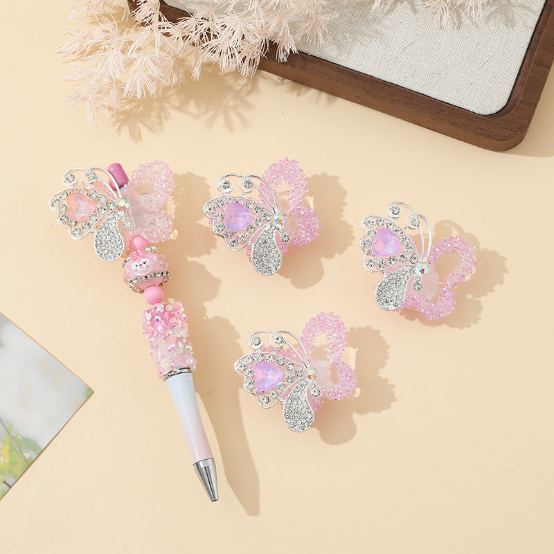 Wholesale 10pcs Heavy Industry DIY Accessories Butterfly Flowers Handmade Beads