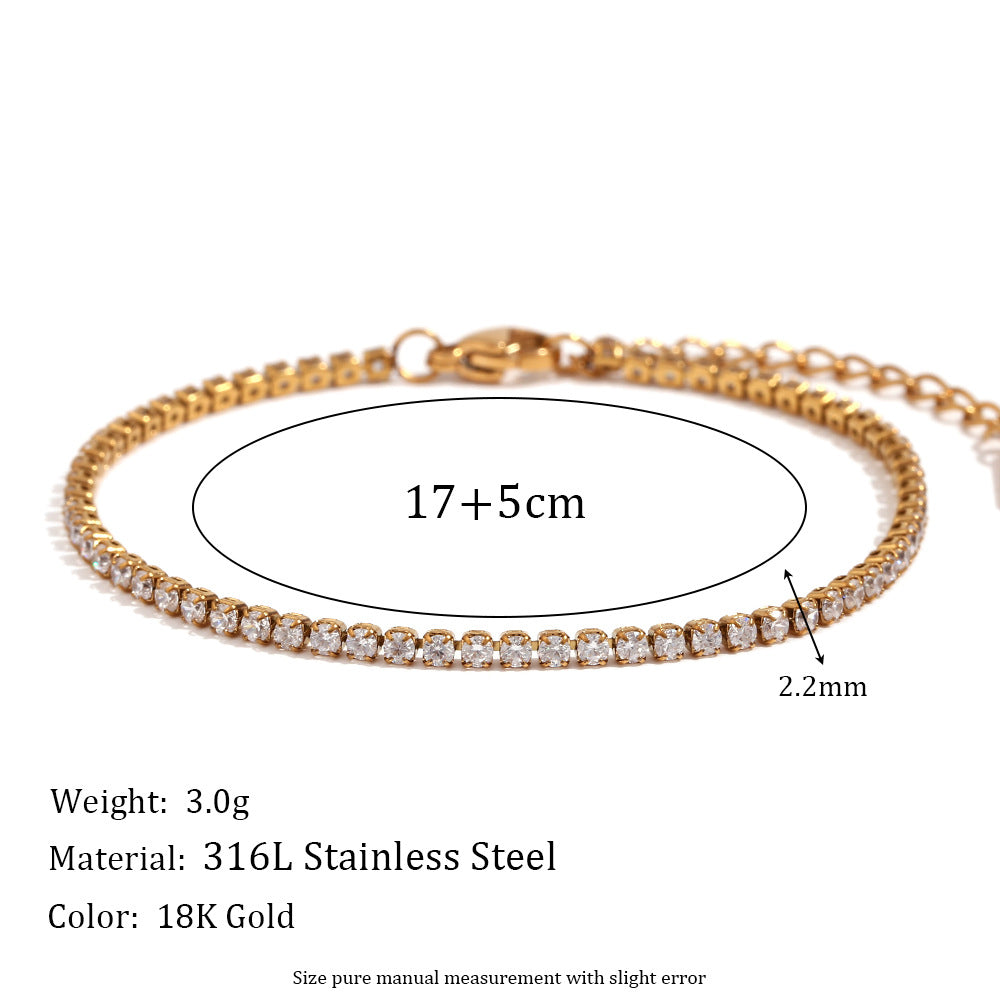 Wholesale Gold and silver zircon-set Stainless Steel Bracelets
