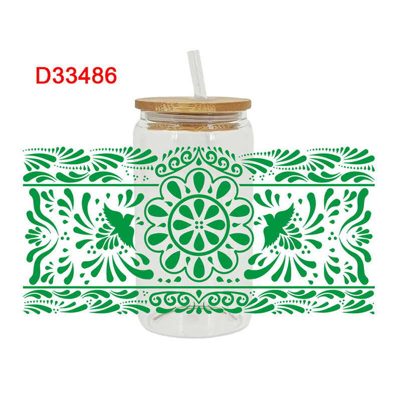 Wholesale  Simple solid color pattern 16oz Cup UV DTF Wraps