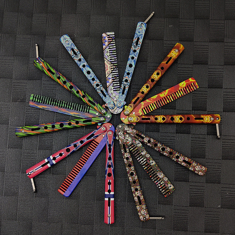 Wholesale Outdoor Camping Practice Knife Unbladed Butterfly Comb