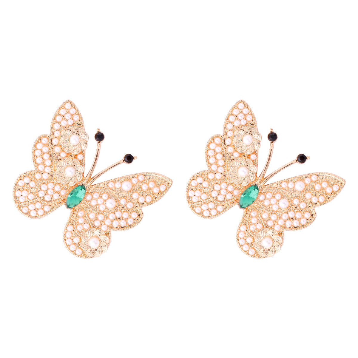 Wholesale Butterfly Colored Diamond Inlaid Alloy Earrings
