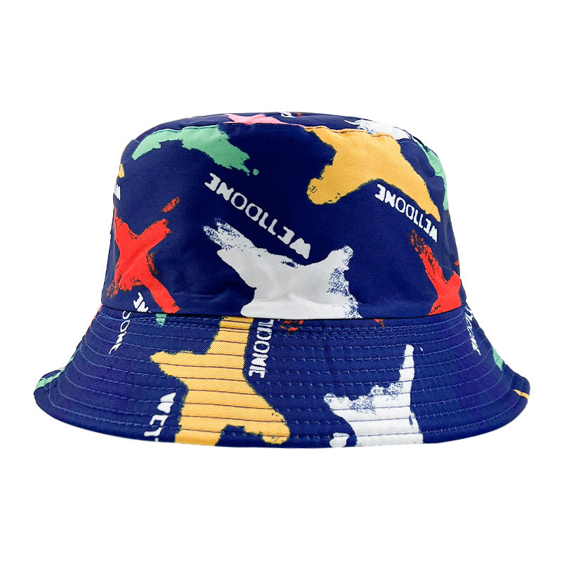 Wholesale Double-sided Tie Dyed Graffiti Polyester Fisherman Hats