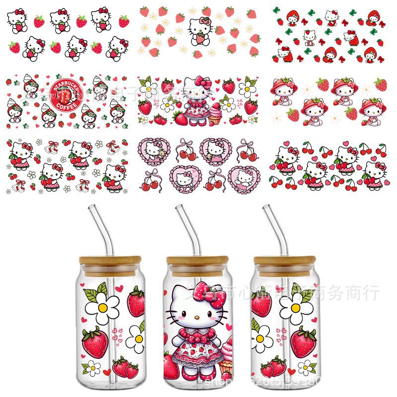 Wholesale 5pcs Cartoon Cute Cat 16oz Cup UV DTF Wraps OLY Exclusive