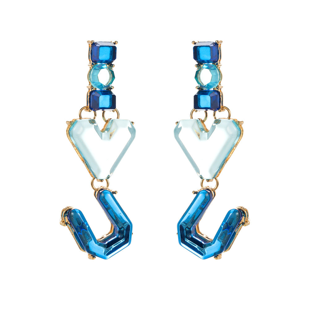 Wholesale Multi-layer Resin Letter Heart Earrings