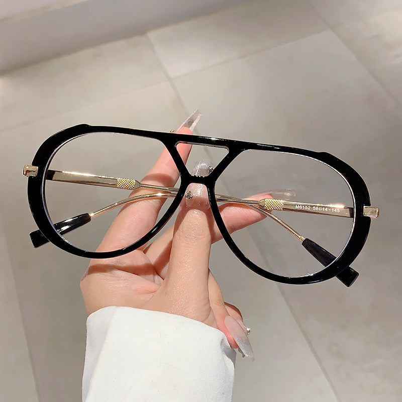 Wholesale Retro Sunglasses Leopard Frame Double Bridge Design Flat Mirror