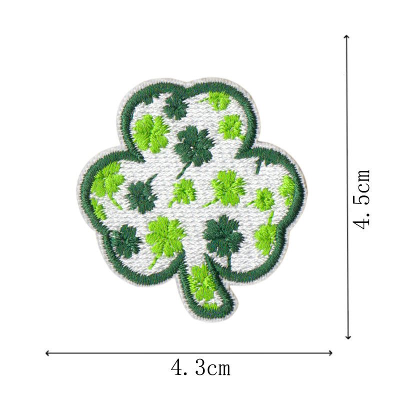 Wholesale St.  Patrick' s Day Clover Green Leaves DIY Patches