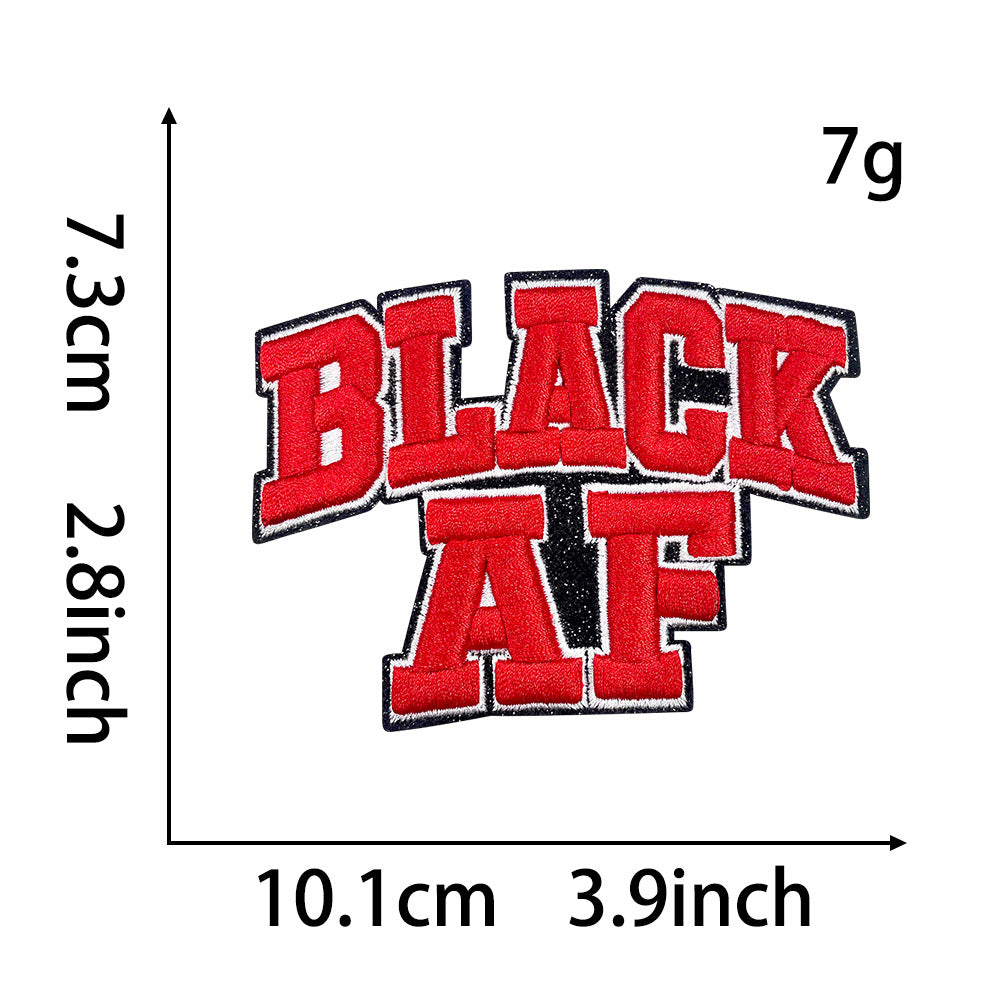 Wholesale Funny Black Girl Pajama Embroidered Patch Sequin Iron On Adhesive Back For Coat Decoration