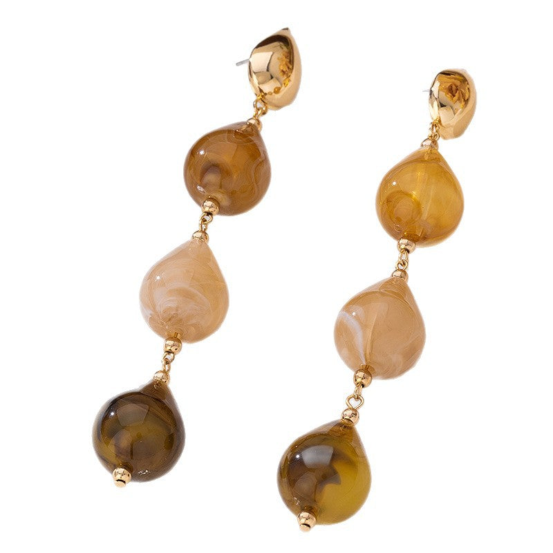 Wholesale Acrylic Resin Water Drop Tassel Earrings For Women Minimalist Chic Fashion Accessory Party Gift