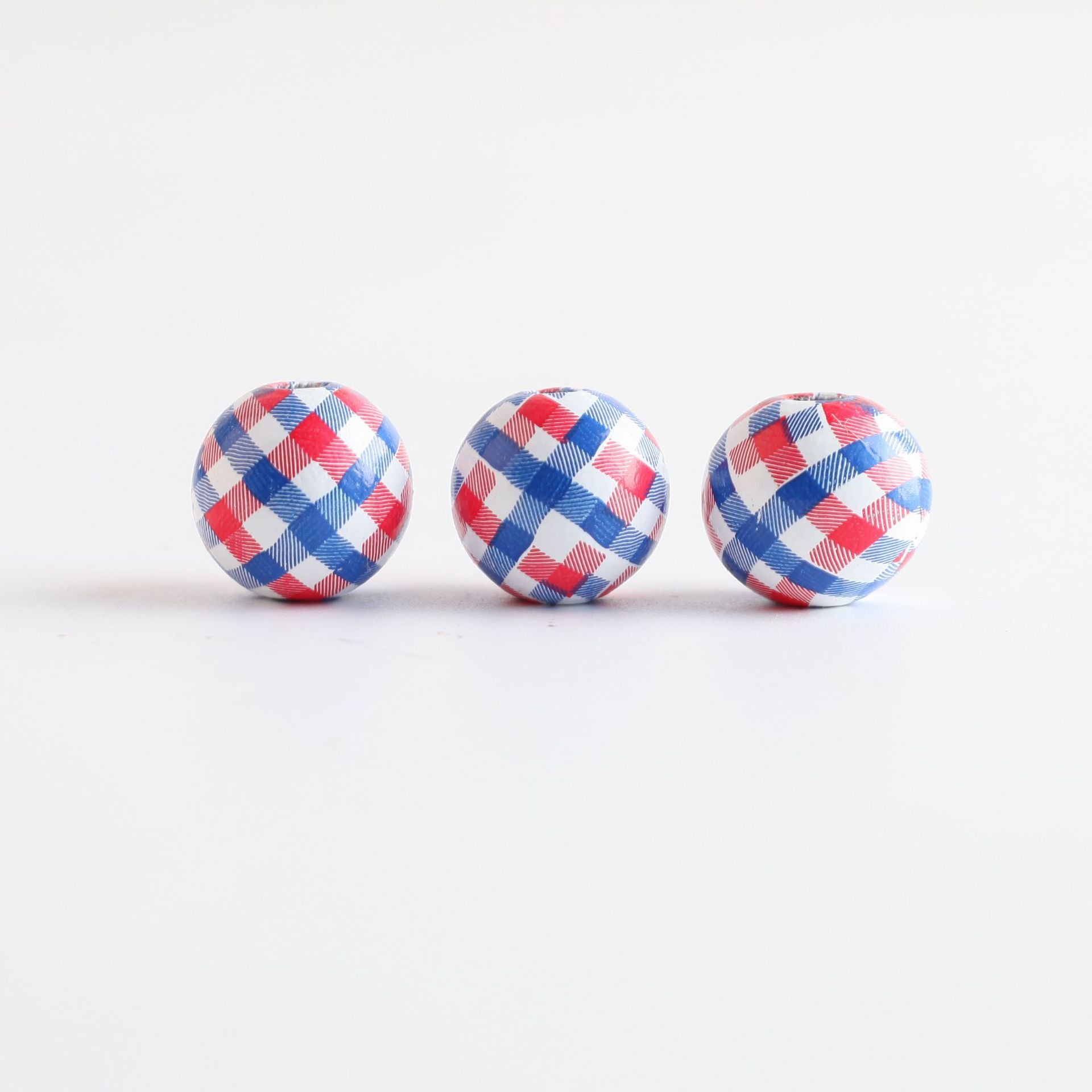 Wholesale of 10PCS/PACK Independence Day Wreath Printed Wooden Beads