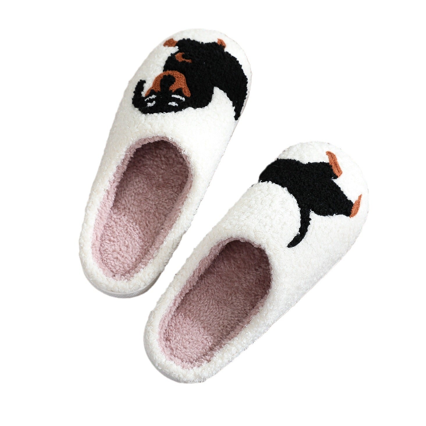 Wholesale Cotton Home Winter Dachshund Animal Embroidery Warm Slippers