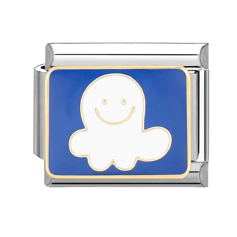 Wholesale Steel Base Blue Series Creative DIY Personalized Handmade Craft Bracelet Charms