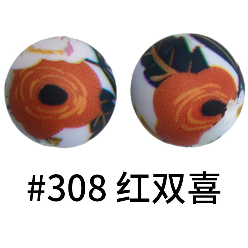 Wholesale 50pcs 16mm Print Silicone Beads Colorful Silicone Water Transfer Beads