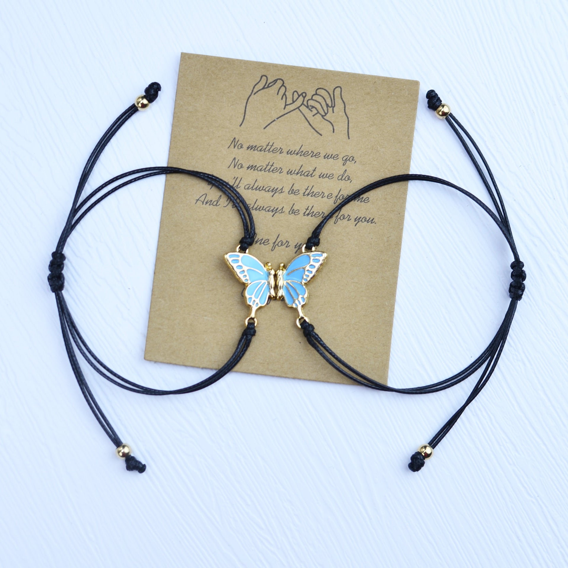 Wholesale Colorful butterfly hand woven adjustable bracelet