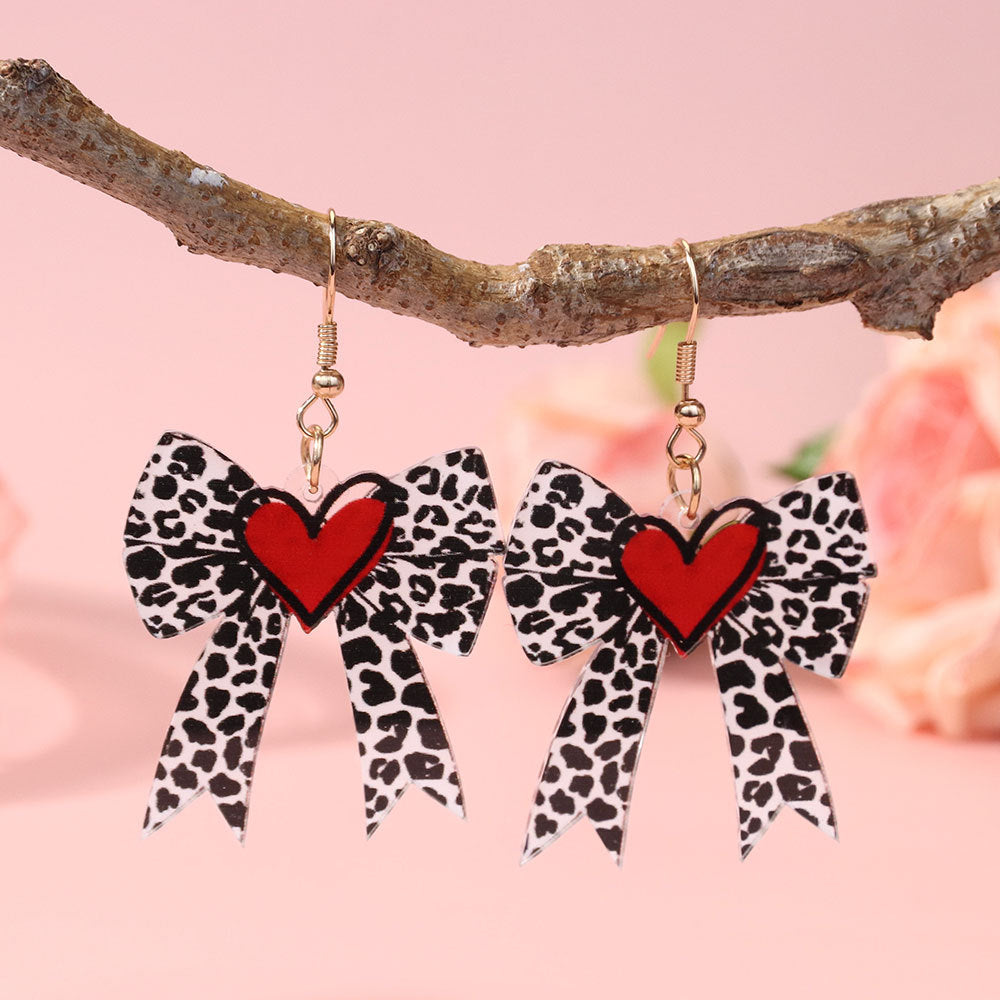 Wholesale Valentine' s Day Love Bow  Acrylic Earrings