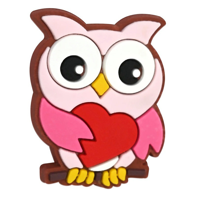 Wholesale 100pcs Owl Series Creative Bead Jewelry Soft Rubber Beads