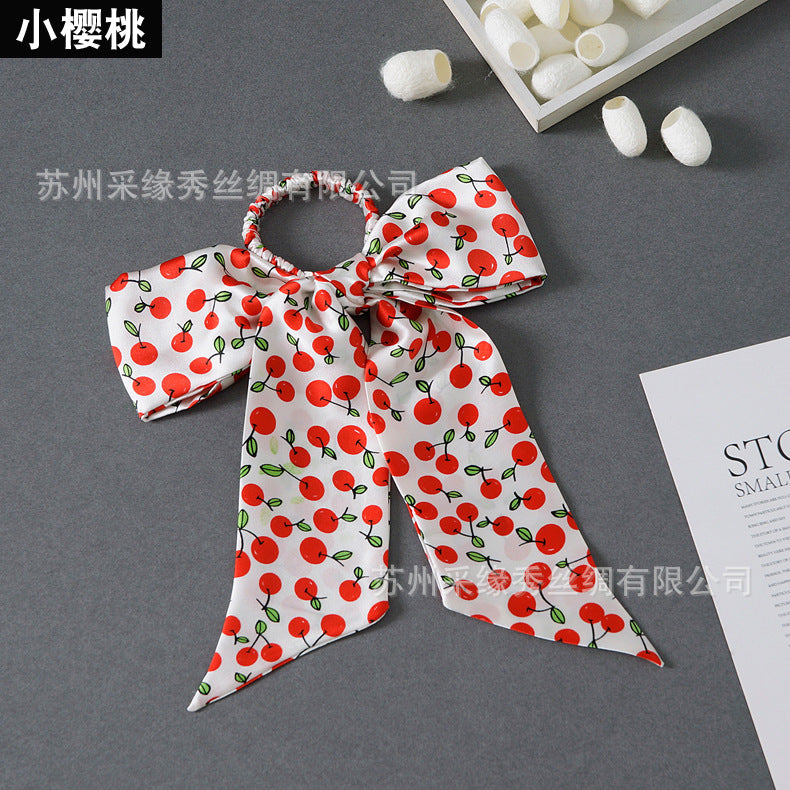 Wholesale hair rope hair accessories bow silk hair ring Hair Scrunchies