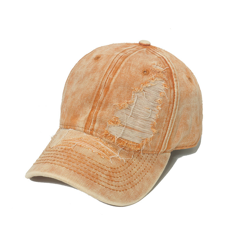 Wholesale Solid Color Ripped Washed Retro Baseball Cap