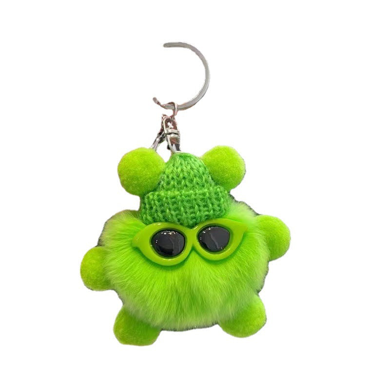 Wholesale Real Rex Rabbit Fur Small Briquette Elf Plush Keychain